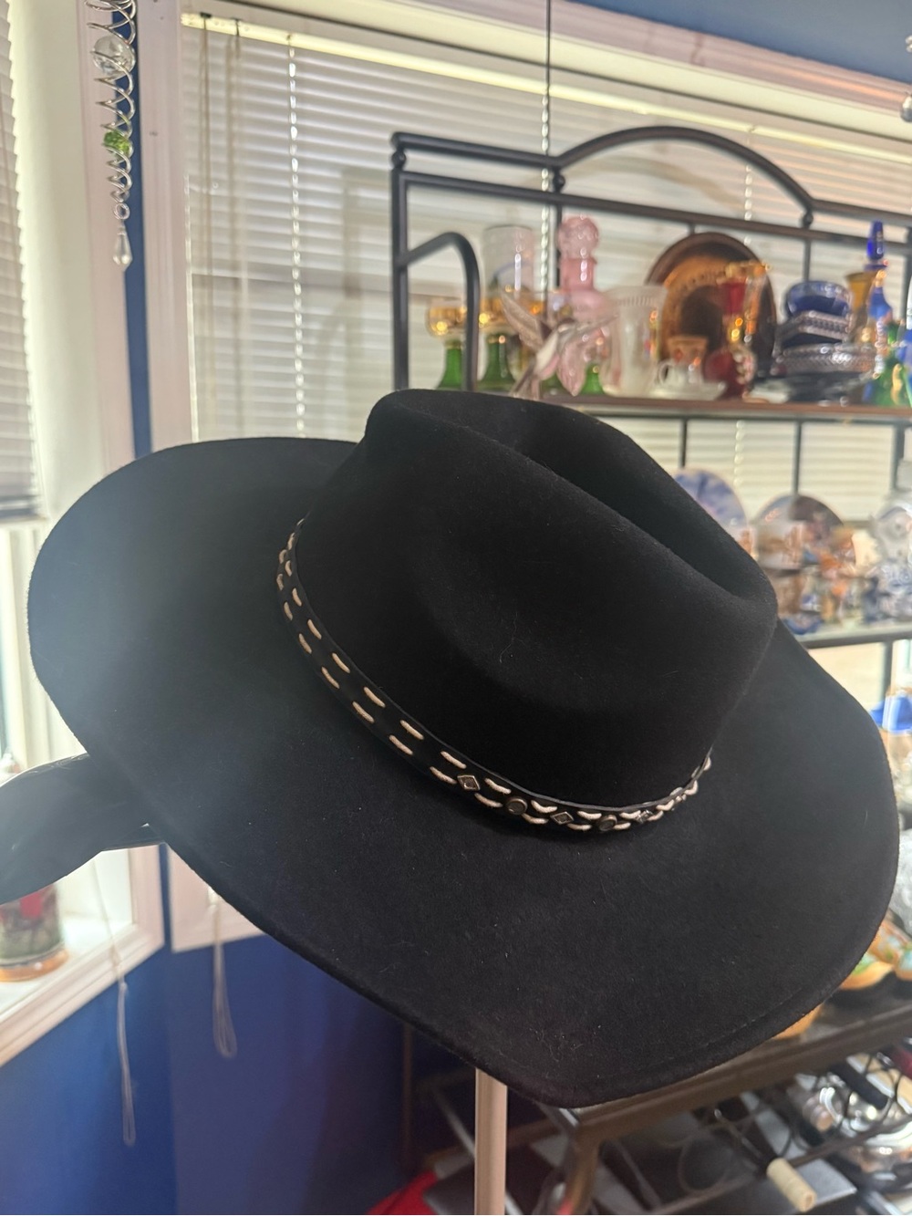 🇨🇦 Biltmore 100% Wool Western Cowboy Hat - Black, Size 59cm (7 3/8) - Picture 3 of 9